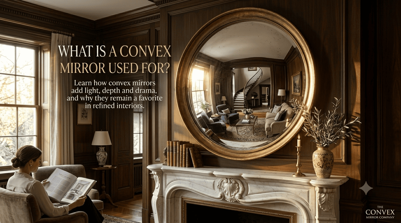 Decorative convex mirror used to expand views and enhance interior spaces