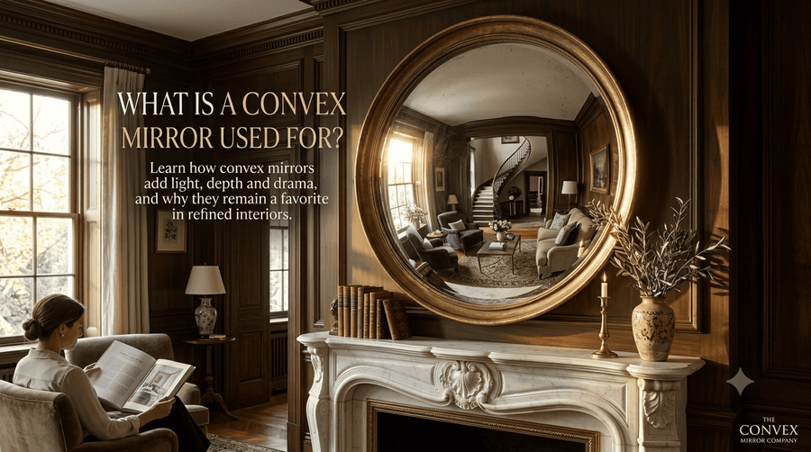 Decorative convex mirror used to expand views and enhance interior spaces