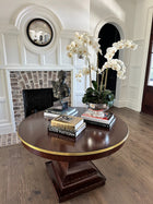 Ferrara Antiqued Silver Convex Mirror with Nero Frame