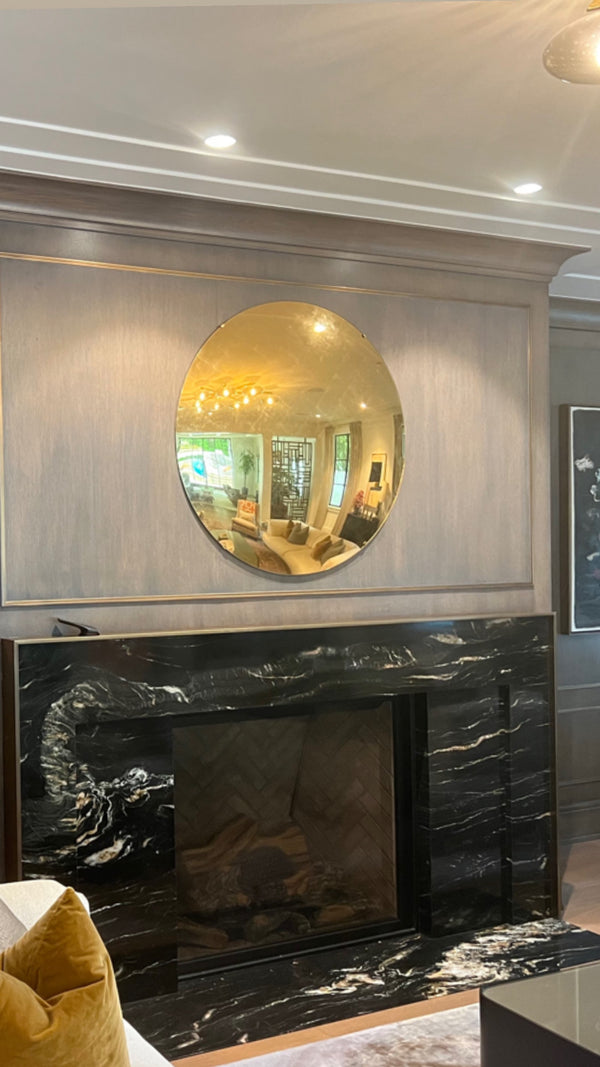 Varenna Gold Leaf Convex Wall Mirror