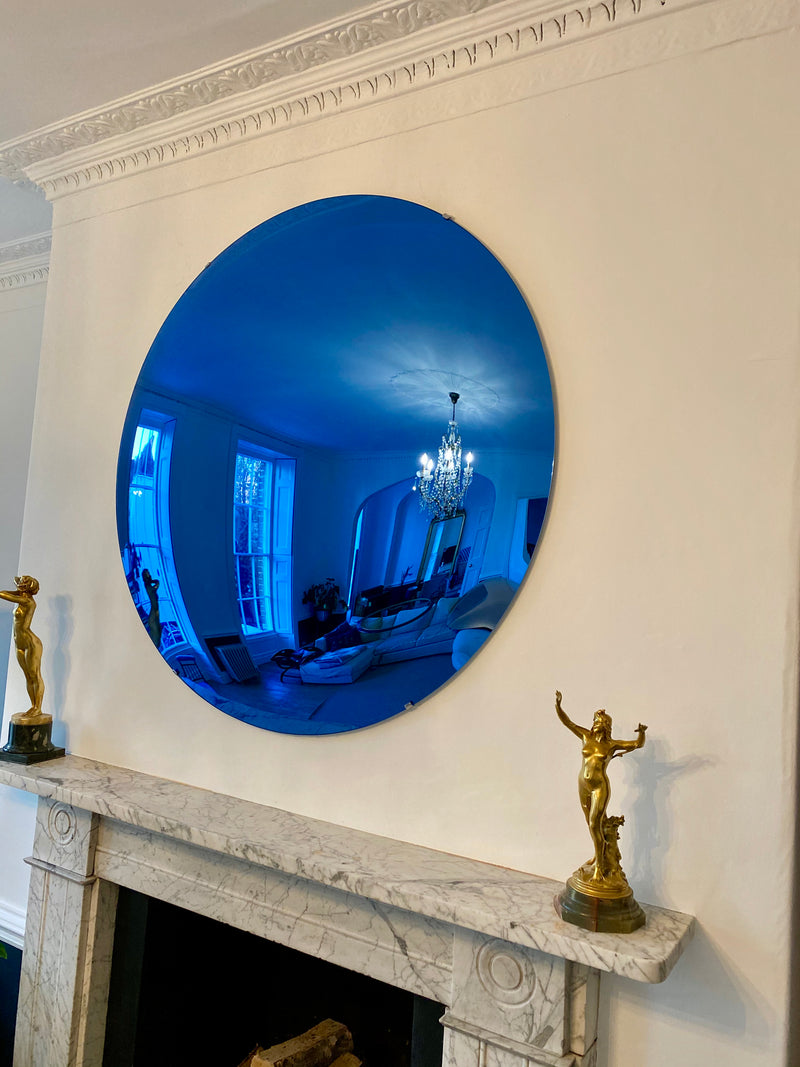 Portofino Blue Convex Mirror - Frameless