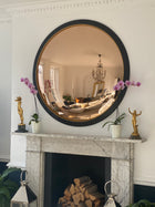 Ravello Rose Gold Convex Mirror - Nero Frame