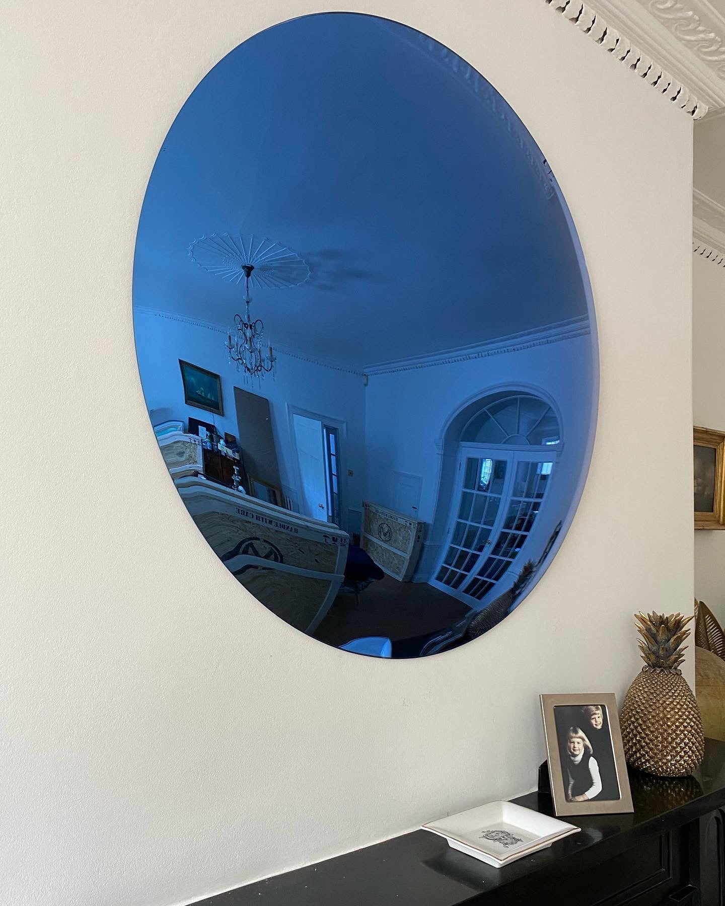 Portofino Blue Convex Mirror - Frameless