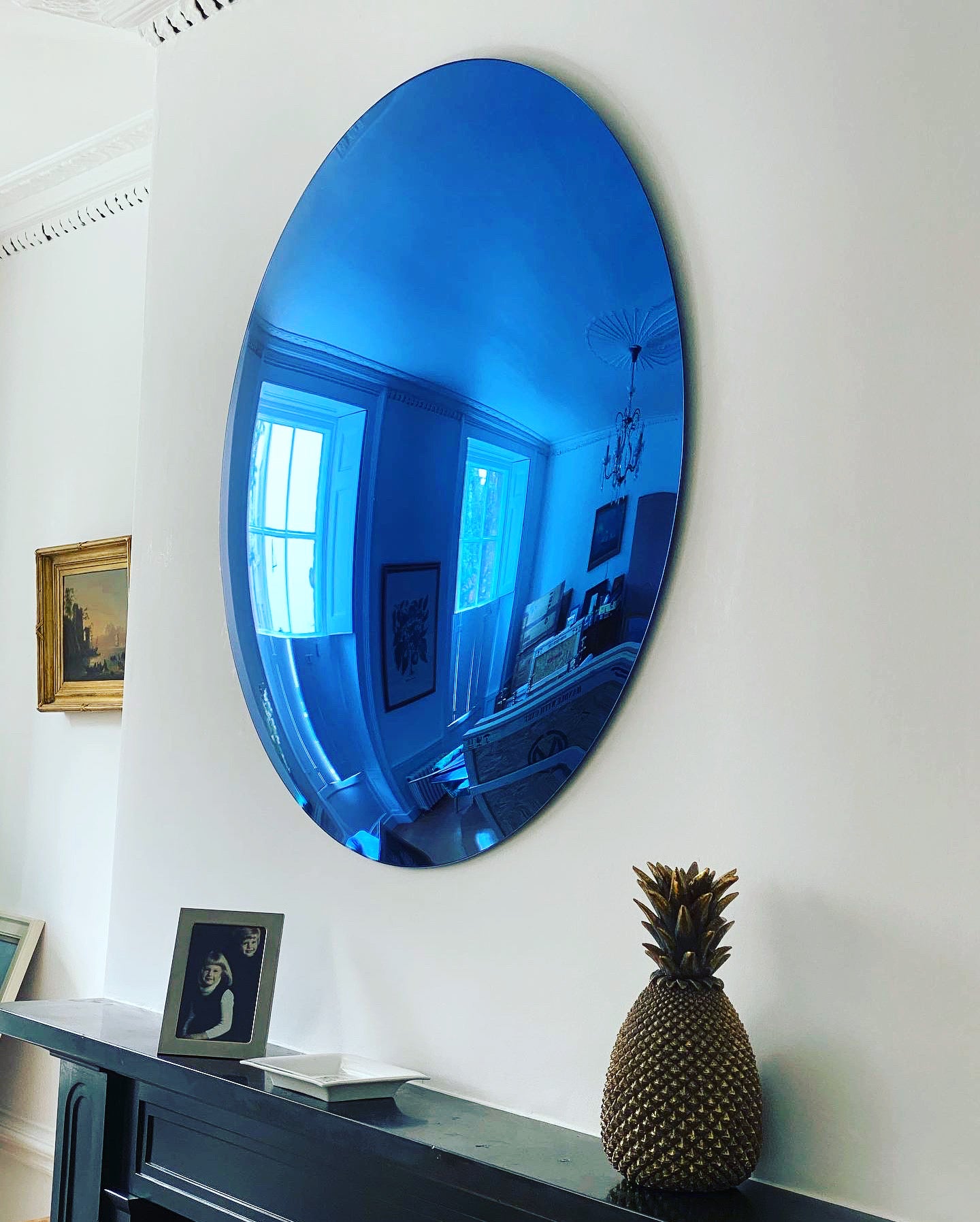 Portofino Blue Convex Mirror - Frameless