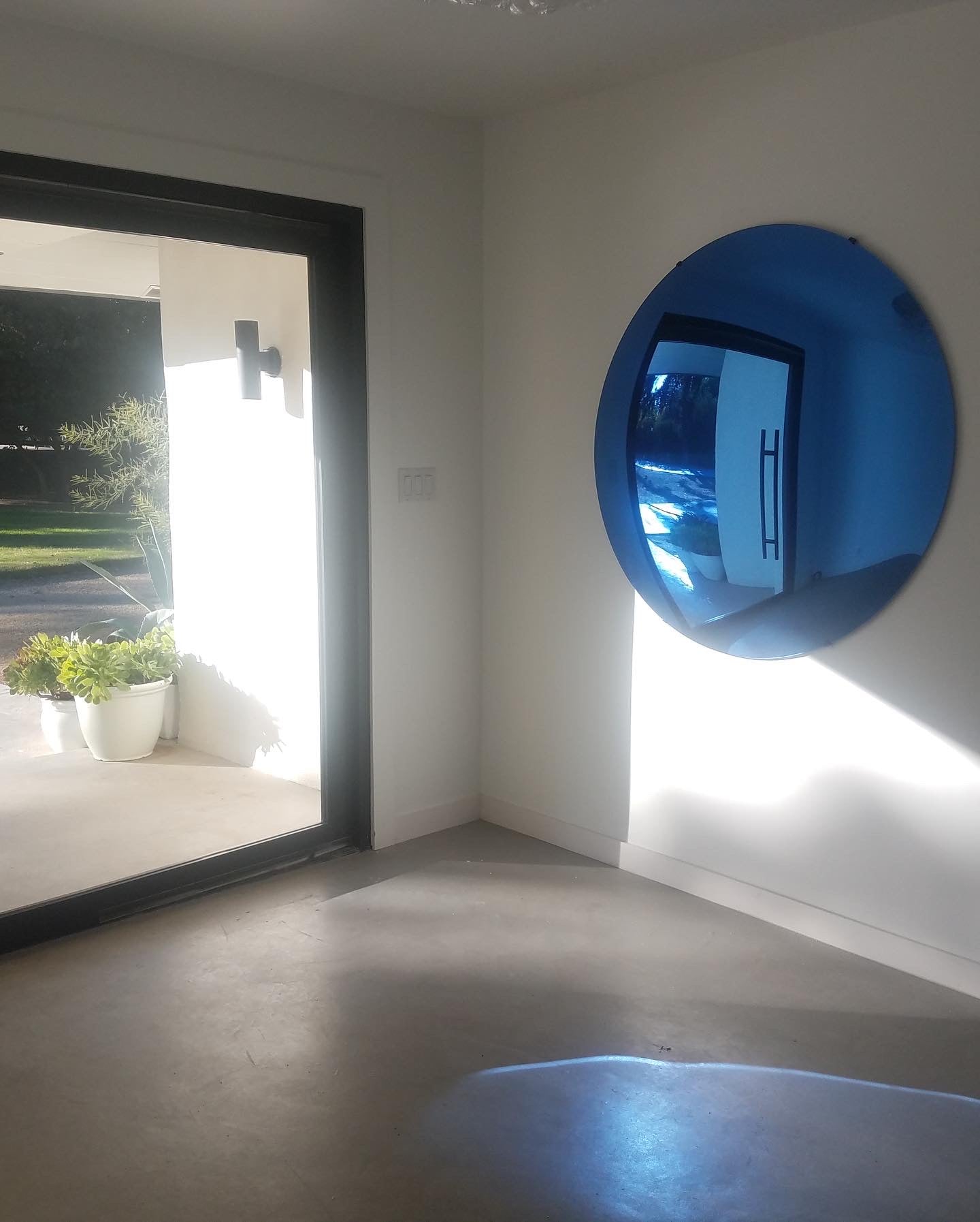 Portofino Blue Convex Mirror - Frameless