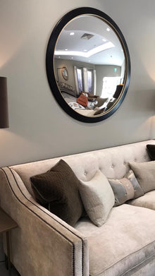 Stilo Plain Silver Convex Mirror with Nero Frame